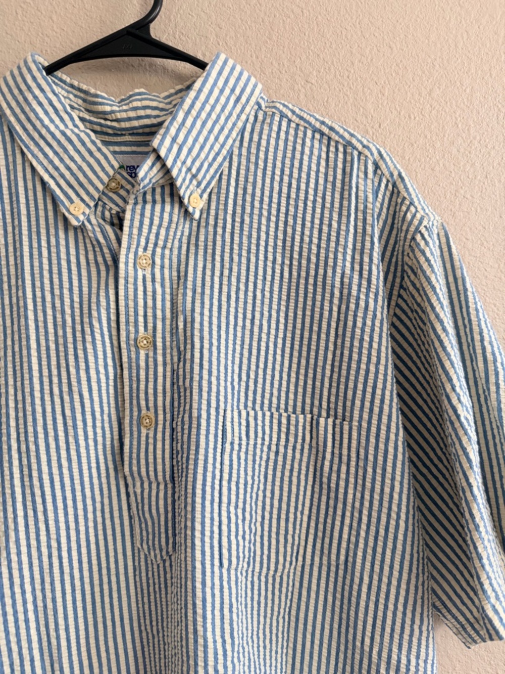 Reyn Spooner Men’s Seersucker Striped Cotton Pullover Top